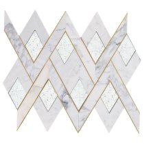 Fontane Mirror - Calacatta, Antique Mirror, & Brass