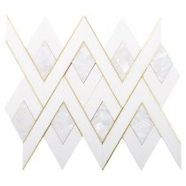 Fontane Pearl - White Thassos, White Pearl, & Brass