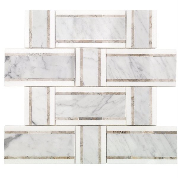 Interlace White Carrara, Temple Gray & Thassos