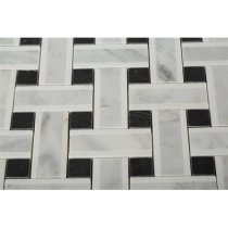 Lattice White Thassos with Light Gray & Black