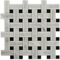 Lattice White Thassos with Light Gray & Black