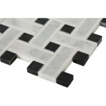 Lattice White Thassos with Light Gray & Black