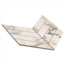 Lithe Calacatta Rustico 2x8 Chevron Polished