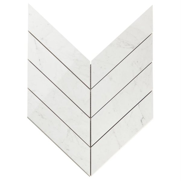 Lithe Carrara Giola 2x8 Chevron Polished