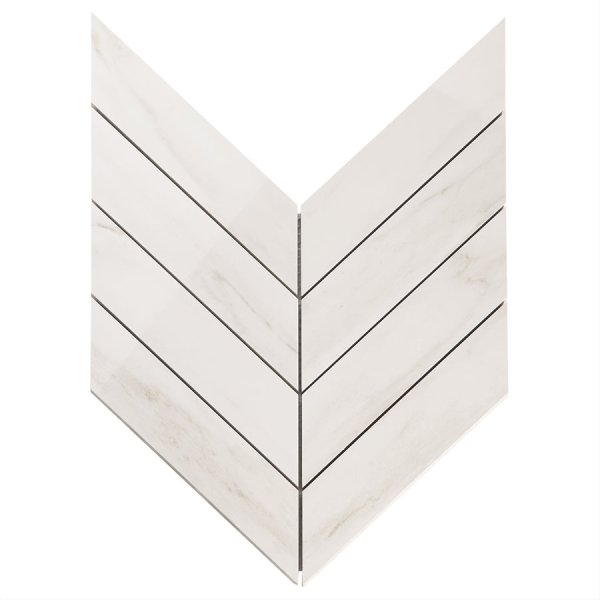 Lithe Dolomite Snow 2x8 Chevron Polished