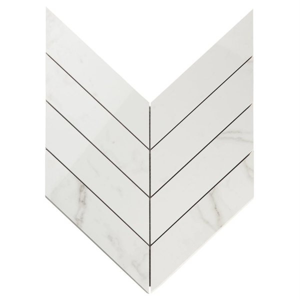 Lithe Statuario Venato 2x8 Chevron Polished