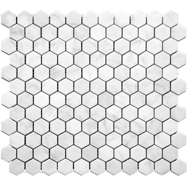 CARRARA HEX 1X1 HONED