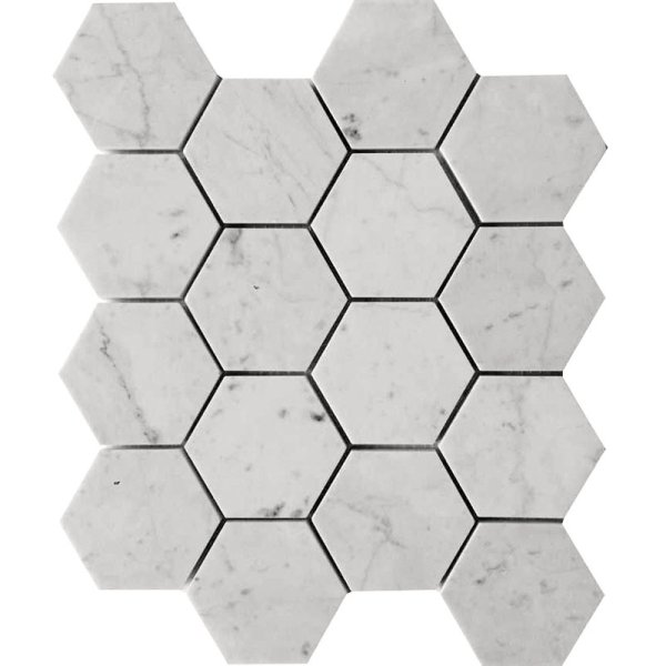 CARRARA HEX 3X3 HONED