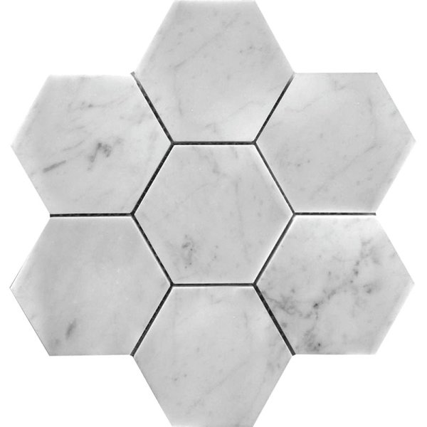 CARRARA 4X4 HEX HONED