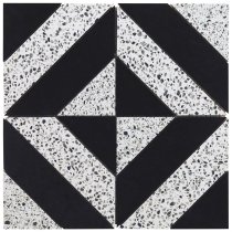 Minna Diagonals Nero Truffle - Nero Marquina & Terrazzo