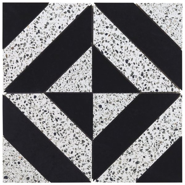 Minna Diagonals Nero Truffle - Nero Marquina & Terrazzo