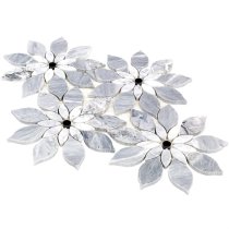 MJ Rain Flower - Bardiglio Nouvelato, White Carrara with Black Jade Dot