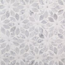 MJ Rain Flower - White Carrara, White Thassos with White Carrara Dot