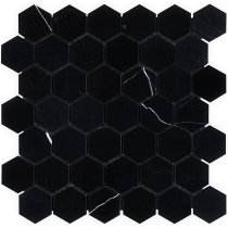 Nero Marquina 2″ Hexagon Polished