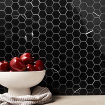 Nero Marquina 2" Hexagon Polished