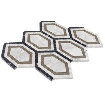 New Era White Carrara Long Hexagon with Lagos, White Carrara, Black