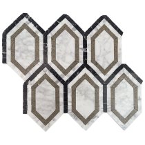 New Era White Carrara Long Hexagon with Lagos, White Carrara, Black