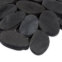 Pebblestone Alor Black Sliced Flat Oval Natural Stone