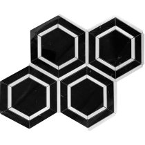 6″ NERO BIANCO HEX POLISHED