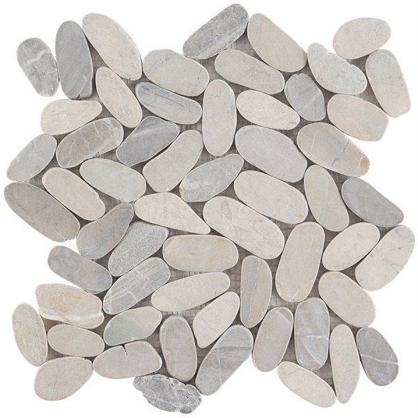 Pebblestone Prambanan Grey Sliced Flat Oval Natural Stone