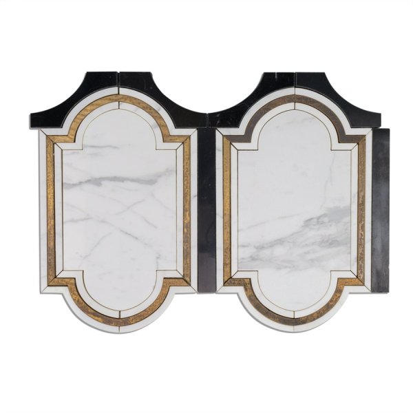 Ornato Pisa - Calacatta, Brass & Black Jade