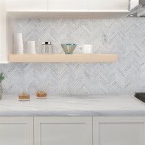 White Carrara 1 / 2x4 Herringbone