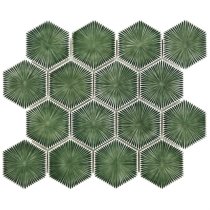 Baroque Glass Capri Green 3″ Hexagon Polished