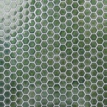 Baroque Glass Capri Green 3" Hexagon Polished