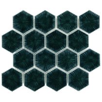 Baroque Glass Midnight Blue 3″ Hexagon Polished