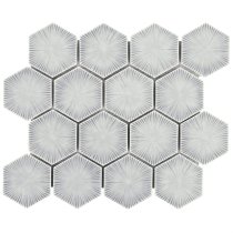 Baroque Glass Sky Blue 3″ Hexagon Polished