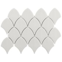 Baroque Glass Blanco White 3x4″ Fishscale Polished