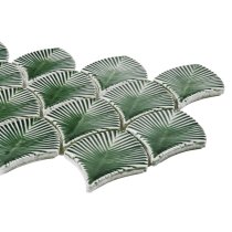 Baroque Glass Capri Green 3x4" Fishscale Polished