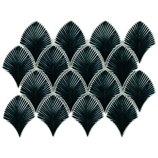 Baroque Glass Midnight Blue 3x4" Fishscale Polished