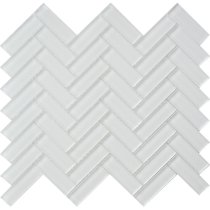 MIRAGE WHITE 1X3 HERRINGBONE GLOSS