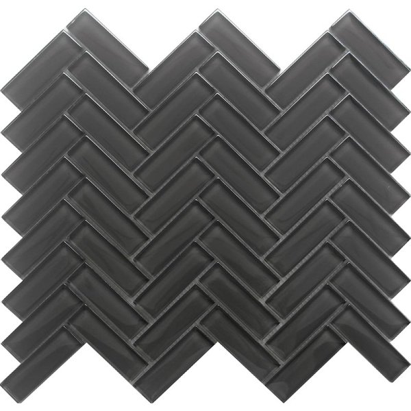 PEWTER 1X3 HERRINGBONE GLOSS