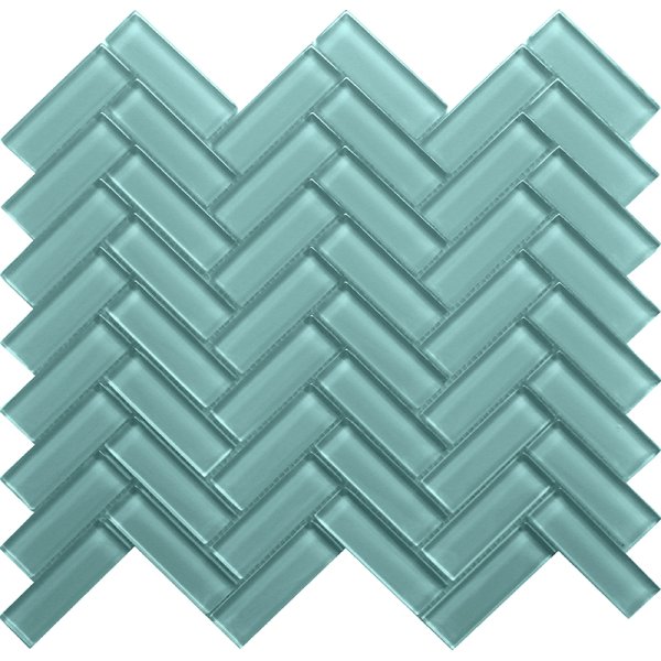 AQUA 1X3 HERRINGBONE GLOSS