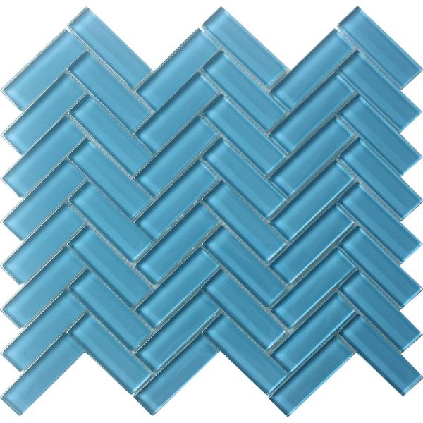 TURQUOISE 1X3 HERRINGBONE GLOSS