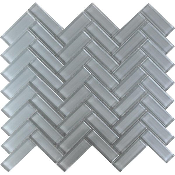 GRAY CLOUD 1X3 HERRINGBONE GLOSS